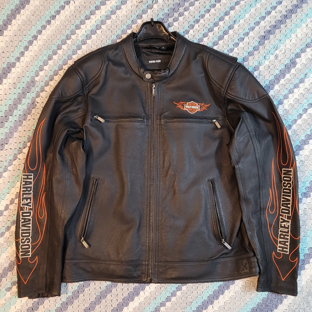 Harley Davidson Mens XL leather riding jacket